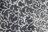 Black-White Palm Print Handblock Saree