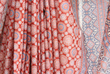 Brick-Red Ajrakh Cotton Silk Saree