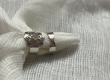 White Stone Flower Toe Ring