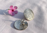 Floral Coin Stud Earring