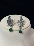 Adya Green Drop Peacock Earring