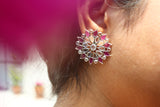 Polki Sadabahar Flower Earring