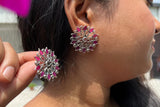 Polki Sadabahar Flower Earring