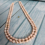Dual Line Long Pearl Necklace