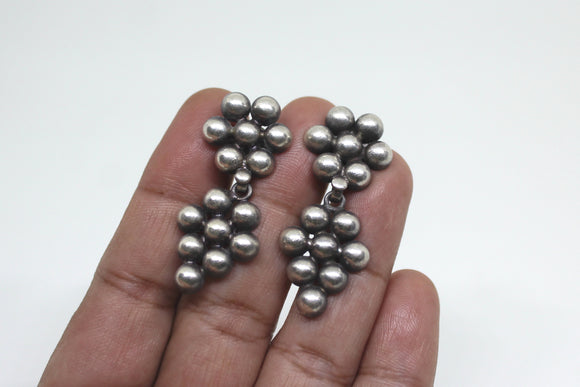 Silver Kudi Drop Hanging Kolhapuri Stud Earring