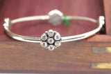 Sterling Silver Flower Bangle