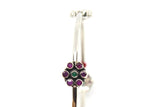 Sterling Silver Multicolor Flower Bangle