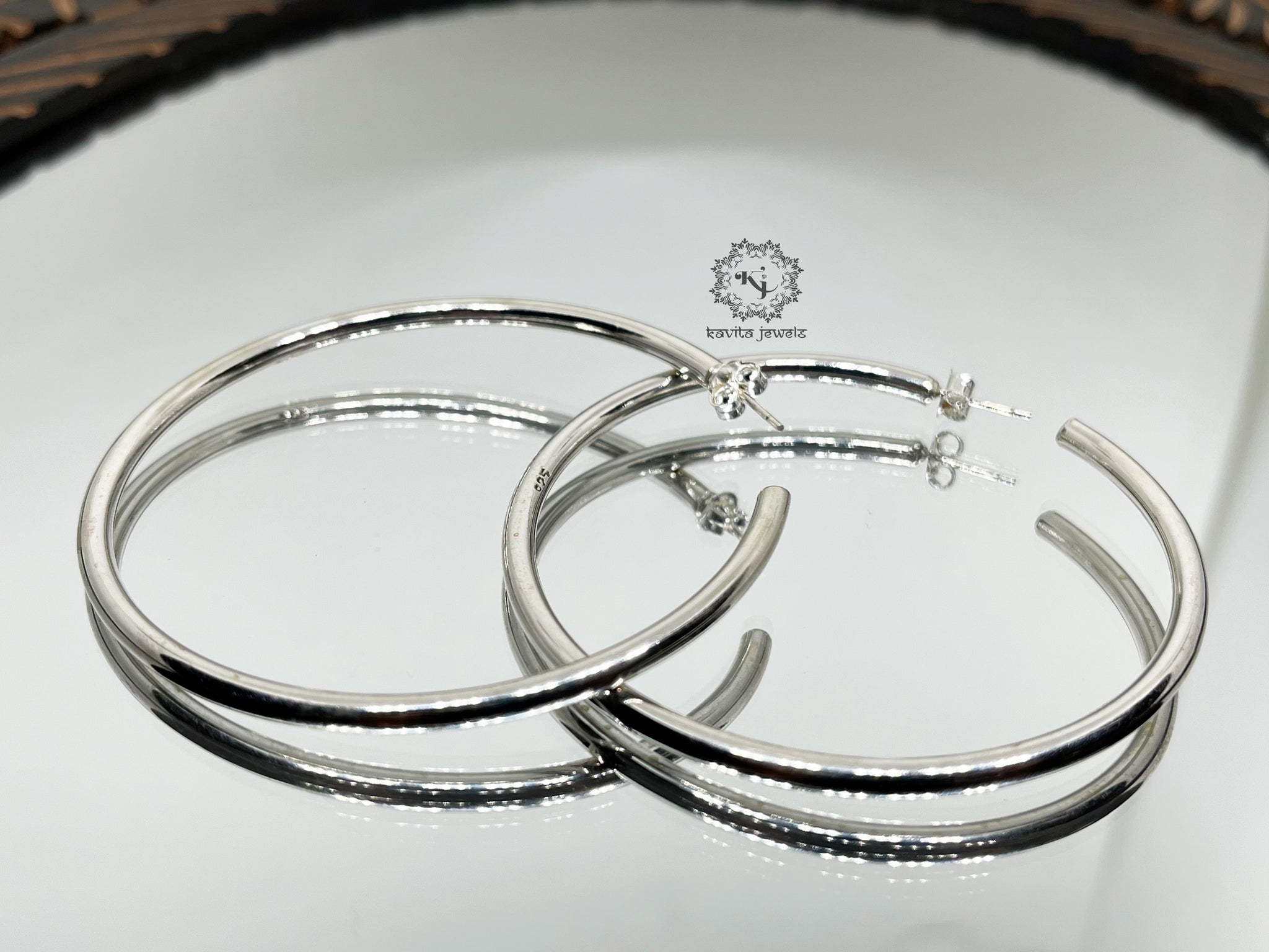 Sterling Silver Organic Twisted Open Hoop Earrings - Lovisa