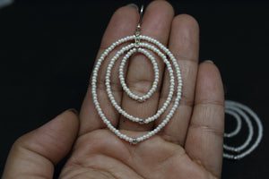 White Beads Danglers