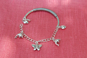 Butterfly dolphin charms bracelet