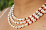 Three line fresh water pearl necklace
