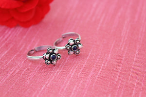 Purple Flower Bloom Toe Ring