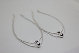 Double Line Ball Anklet Pair