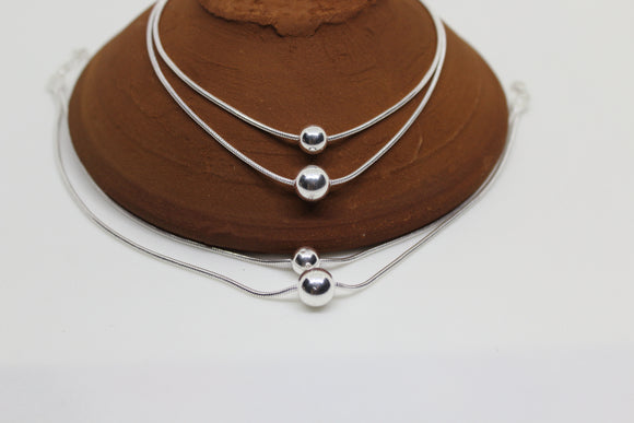 Double Line Ball Anklet Pair
