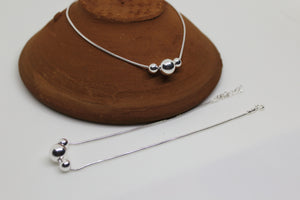 Sterling Silver Tri Ball Anklet