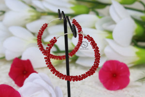 Red Bead hoops/Bali