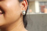 Sparkling Zircon and Pearl Studded Stud Earrings