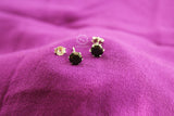 Black Cubic Round Zircon Studs