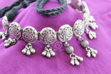 Detailed Flower Carved Ghungroo Necklace